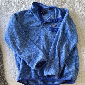 Patagonia Patterned Blue Fleece Jacket